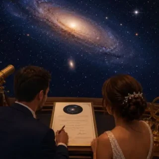 Bautizo de una estrella con el apellido de los novios