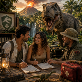 Seguro médico contra picaduras de Tiranosaurio Rex